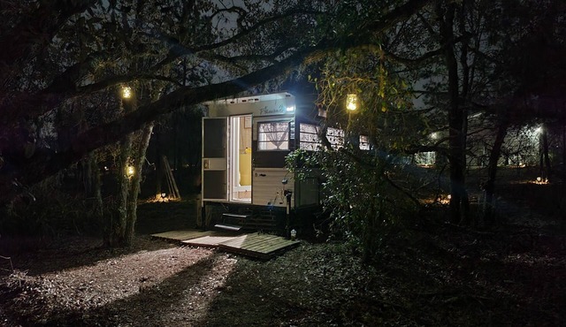 Camp in our Vintage 70's Tiny Camper with Central A/C and Heat