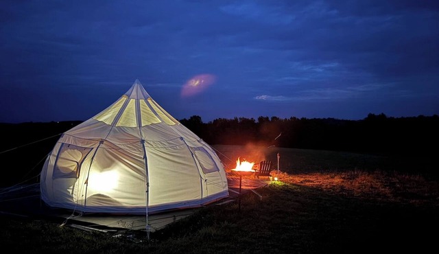 Camp Sly Fox Bell Tent With A Clear Ceiling. Sleep Under the Stars!