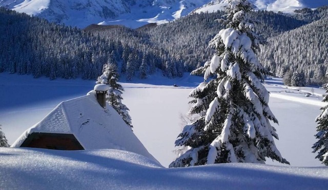 Campan Payolle: NICELY DECORATED CHALET ON TWO LEVELS WITH BREATHTAKING VIEW OF MOUNTAINS AND LAKE