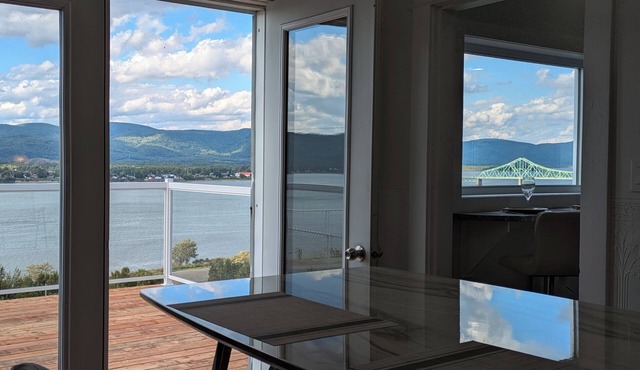 Campbellton Cliffside view of the river & bridge!