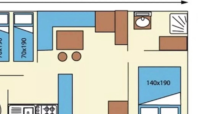 Camping Au Bois Dormant * - MRI Mobile Home 3 Rooms 4 People