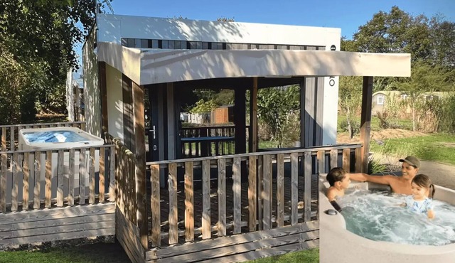 Camping Au Pré de l'Etang * - Mobile Home Otello Solo Premium 2 rooms 2 people with SPA