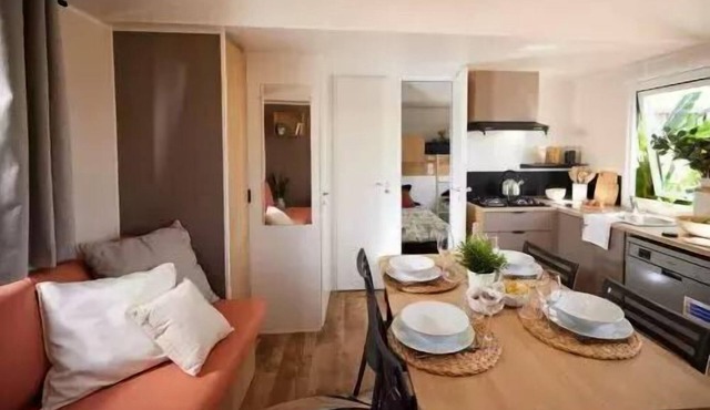 Camping de la Liez * - Mobil-home New Espace 4 Rooms 6 People Air Conditioned