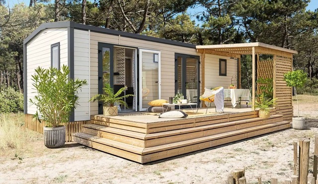 Camping Flower La Dourbie * - Mobile Home Premium Grand Large Les Cévennes 3 Rooms 4 People Air Conditioning