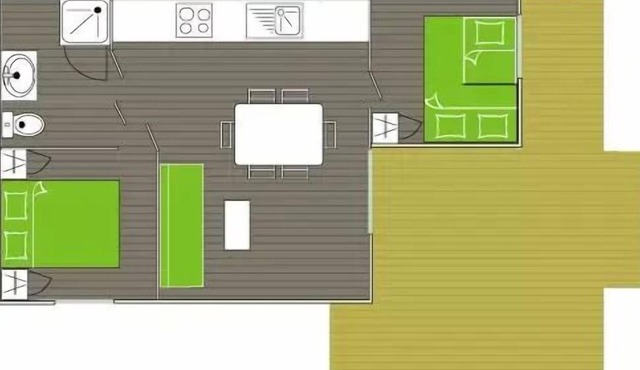 Camping Flower Les Cadenières* - 3 Room Comfort Chalet for 5/7 People