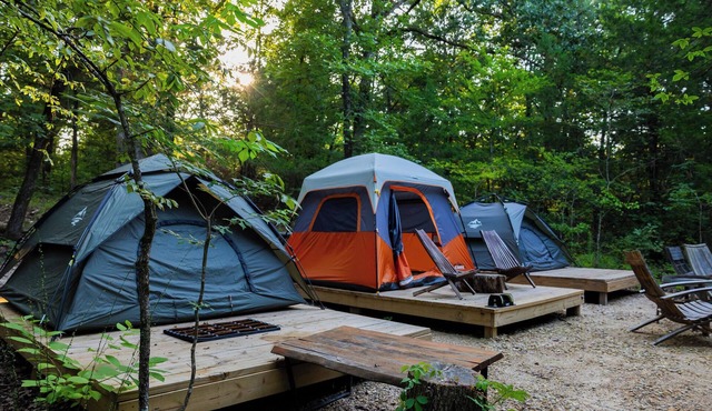 Camping in comfort in the woods of North Texas