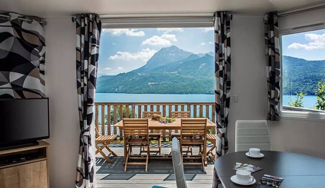 Camping l'Ecrin du Lac * - Chalet 3 Rooms 4 People Air Conditioned + TV