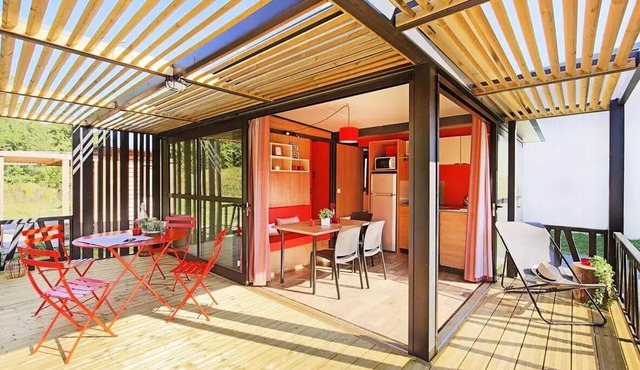 Camping LA FOUGERAIE * - Panoramic Pond Chalet - 2 bedrooms 5 people