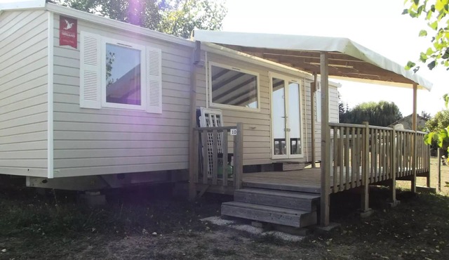 Camping le Grand Cerf * - Mobile home Comfort 6p (35m2) with covered terrace, air conditioning 6 people