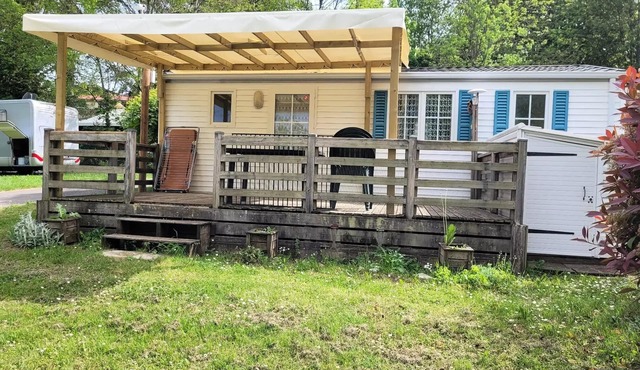 Camping le Grand Cerf * - Mobile home Comfort Superior 4p (32m2) with covered terrace, 2 bedrooms, air conditioning 4 people