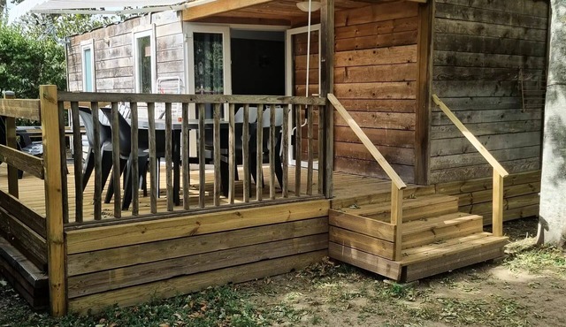 Camping le Moulin du Roy * - Mobile home Cottage Bois Confort - 2 bedrooms - air conditioning - 25m² - 4 people