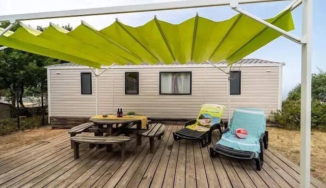 Camping Les Albères * - Magical Mobile Home 4 Rooms 6/8 People Air-conditioned + TV