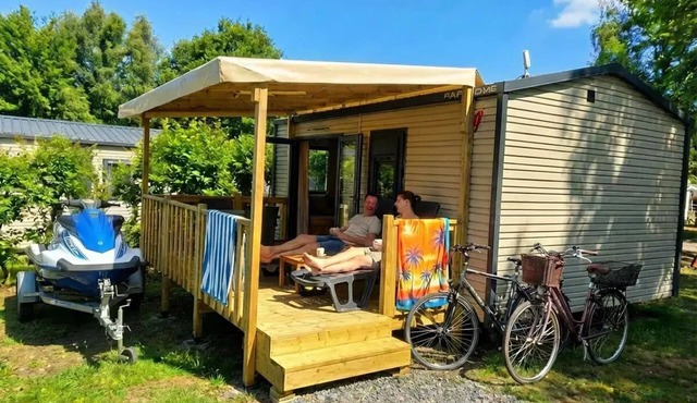 Camping Les Rives du lac Cantalès * - Mobile home 1 bedroom Couple 2 people