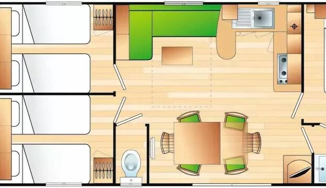 Camping maeva Escapades Le Bois Joli **** - Mobil Home Loisirs 4 Pièces 6 Personnes + TV