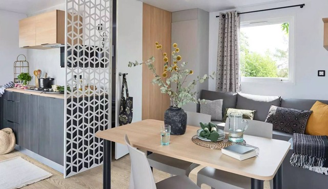 Camping Paradis les 2 Îles - Mobile home Eden 3 rooms 4 people Air-conditioned