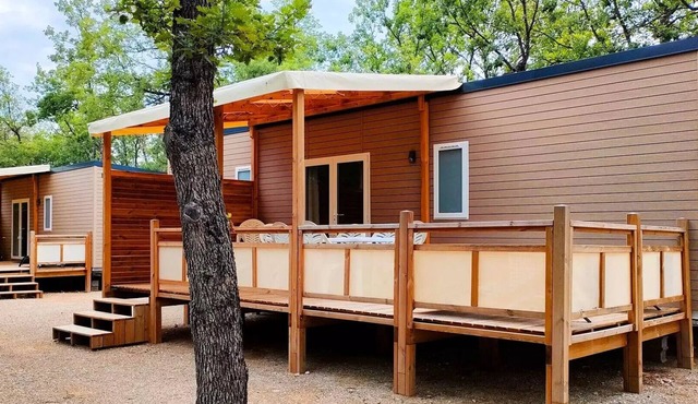 Camping Tikayan Rives du Lac de Sainte Croix* - Mobile home Maryland Comfort 5 rooms 8/10 people Air-conditioned