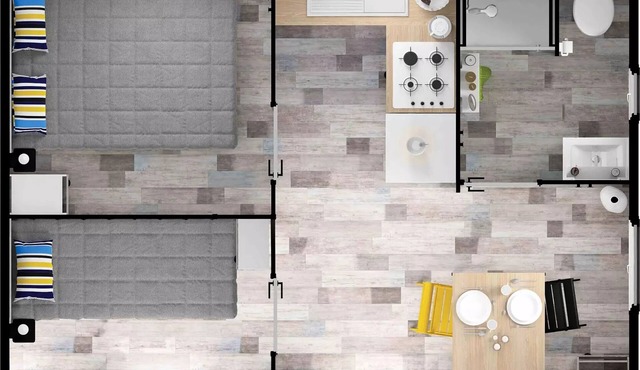 Camping Ushuaïa Le Parc de La Grève * - Mobil Home Confort 2 Rooms 2 People + TV