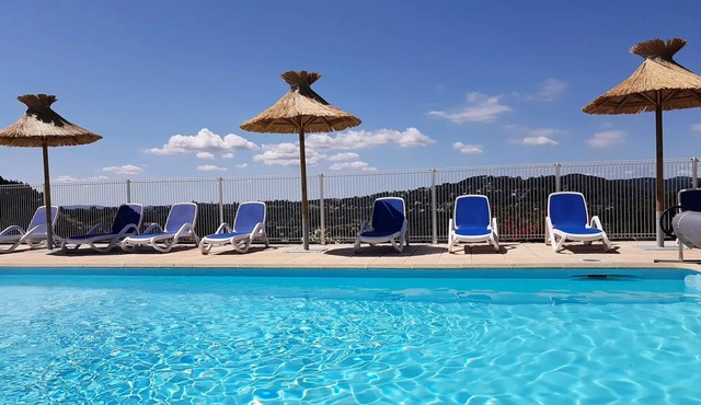 Camping Ushuaïa Villages les Pins d'Ucel * - ROMARIN - Chalet 21 m² bunk beds for 4 people