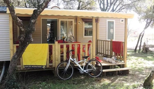 Campsite Domaine de Gajan * - Mobile home Comfort + FAMILY 27m2 (2 bedrooms) - covered terrace TV INCLUSE - Clim 4 people
