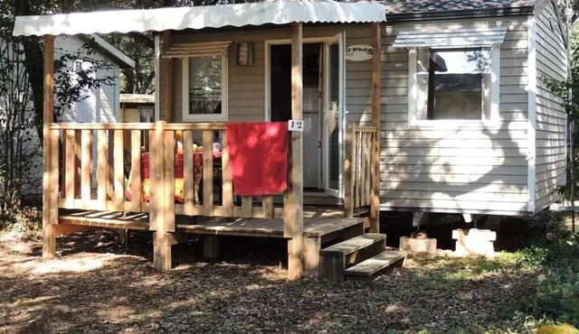 Campsite Domaine de Gajan * - Mobile home Comfort TWIN 19m2 (1 bedroom) with terrace 12m2- TV INCLUSE + CLIMATEIZATION 2 persons