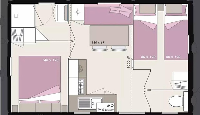 Campsite Du Lac *** - Mobil Home Confort Plus 3 Rooms 4 People