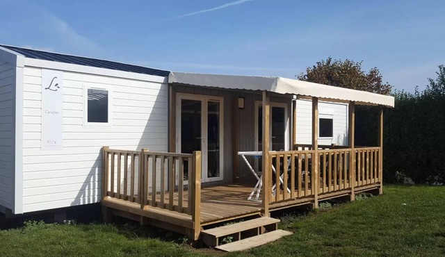 Campsite LE PANORAMIC * - MOBILE HOME CARAIBES 3 bedrooms 40m2 with semi covered terrace 6 people