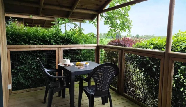 Campsite Le Rouge Gorge* * - CABANE LODGE PREMIUM SOLARO 1 CH 2/4 PERS CLIM TV 4 persons