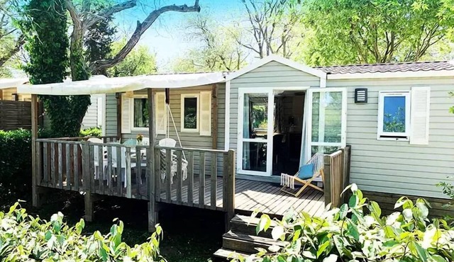 Campsite Le Val de Cesse * - WELCOME mobile home 32m² - 3 bedrooms - TV - air conditioning - terrace - 6 people