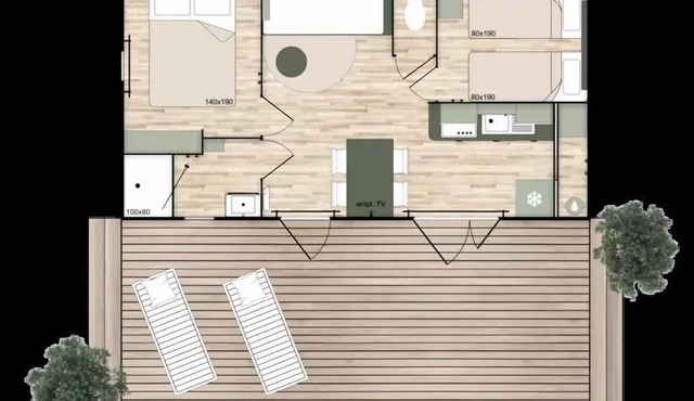 Campsite Ramstein-Plage * - Mobil home Comfort - 2 bedrooms 4 people