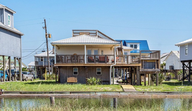 Canal front home with private pool! A block away from beach!