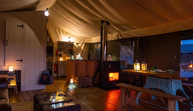 Canvas & Campfires, Luxury Safari Tent Glamping, only Seren Tent has a hot tub