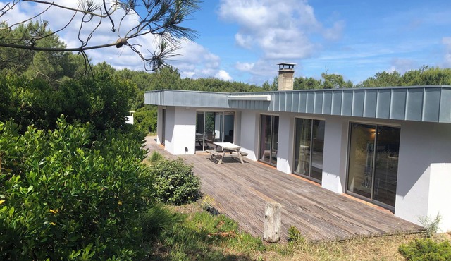 CAP FERRET modern villa, direct ocean access, pine forest view 8-10 people