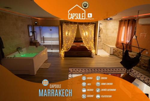Capsule Marrakech I Chicha I Sauna I Balnéo I Console PS5 I Cinéma