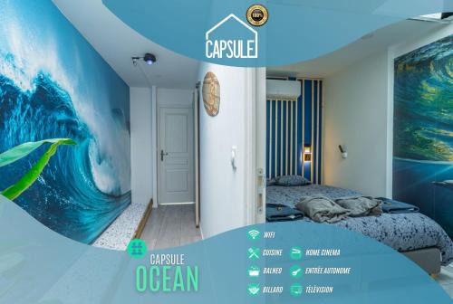 Capsule Océan 2 Chambres- Billard - Jacuzzi - Netflix