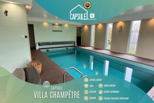 Capsule villa champêtre piscine billard