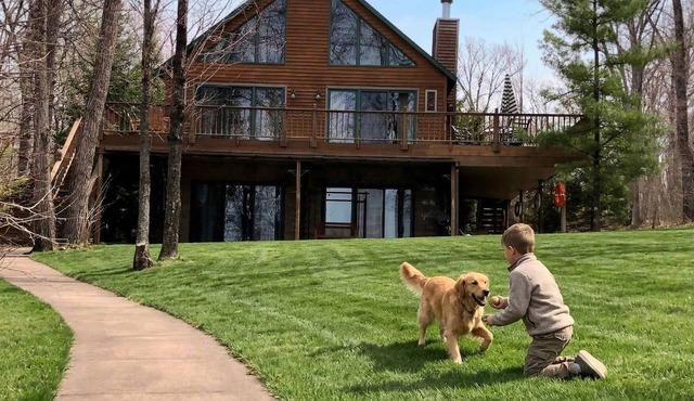 Captivating Views of Lake Chippewa from Three Level Chalet Cabin & Lake Home