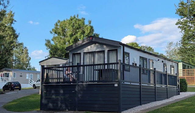Caravan at Ashbourne Heights Holiday Park in the Peak District National Park