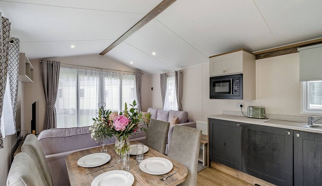 Caravan with one double and one twin.