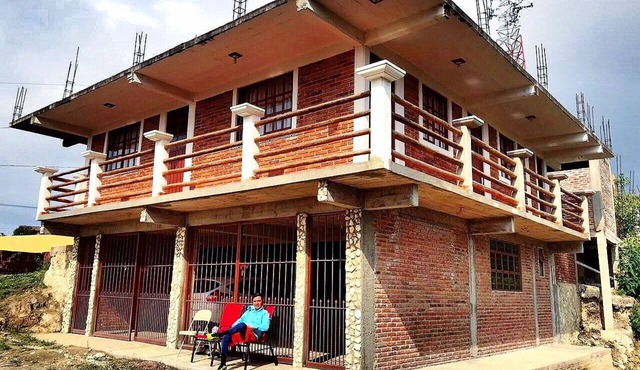 casa, balcón