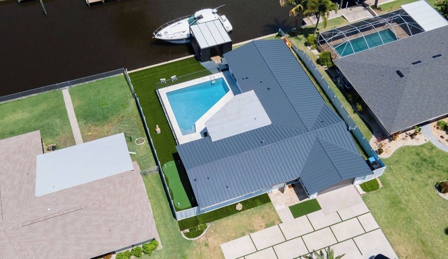 Casa marina is located in Cape Coral with 4 full bedrooms and 3 bath and pool