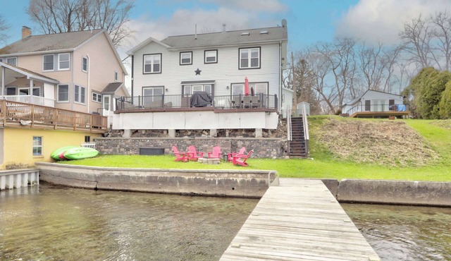 Cast away with kayaks, a game room, a fire pit, and views