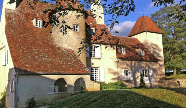Castle in Le Veurdre near Forest and River
