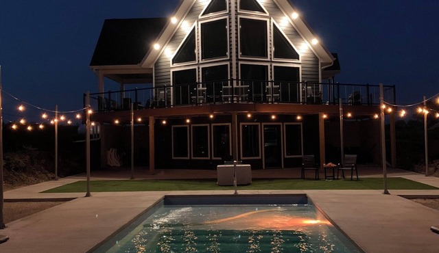 Cedar Lake Property on the water with in-ground pool.