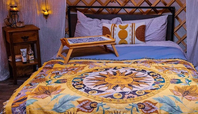 Celestial Yurt · Hobbit Door + Electricity · Stargazer's Retreat · Hot Tub