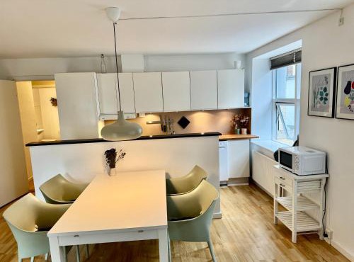 Central lejlighed med tag-terrasse