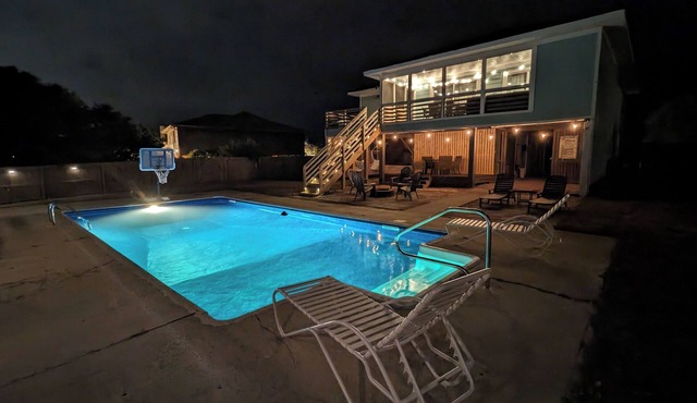Central OBX Home with Pool, Mini Golf, 2 Suites, EV, Screened Patio, Outer Banks