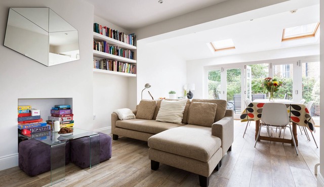 Central, stylish London family townhouse with private terrace on quiet street