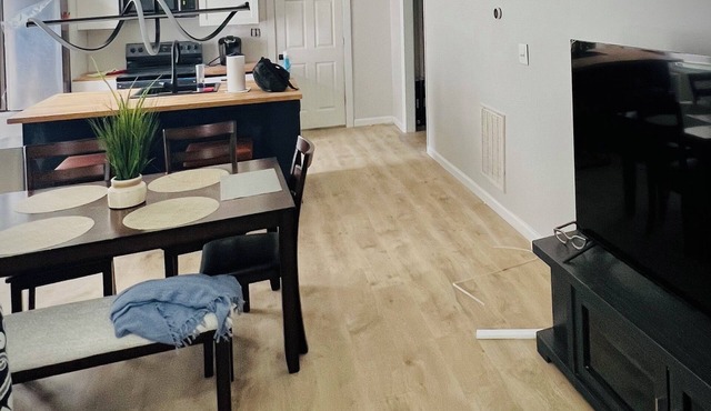 Centrally located + King Bd + 2 full ba + 75" TV + private parking.