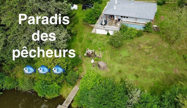 Chalet&étang Privé Idéal Pour Animaux, Enfants, Pêcheurs