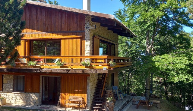 Chalet 100 m2 on two levels with fireplace and bay windows